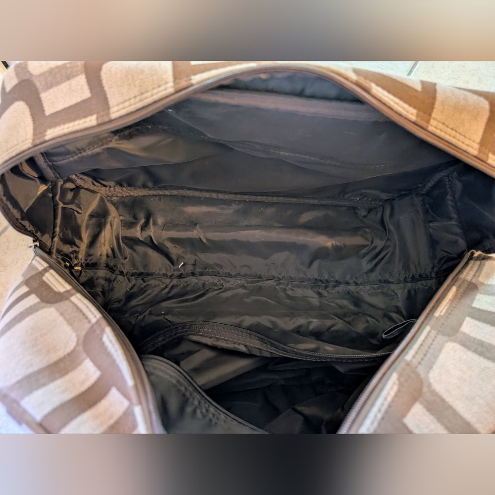 Nine West Neutral Patterned Weekender Rolling Bag - image 6